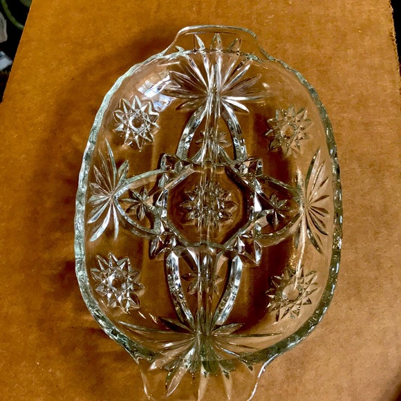 Anchor Hocking Dining Star Of David Precut Clear Glass Divided